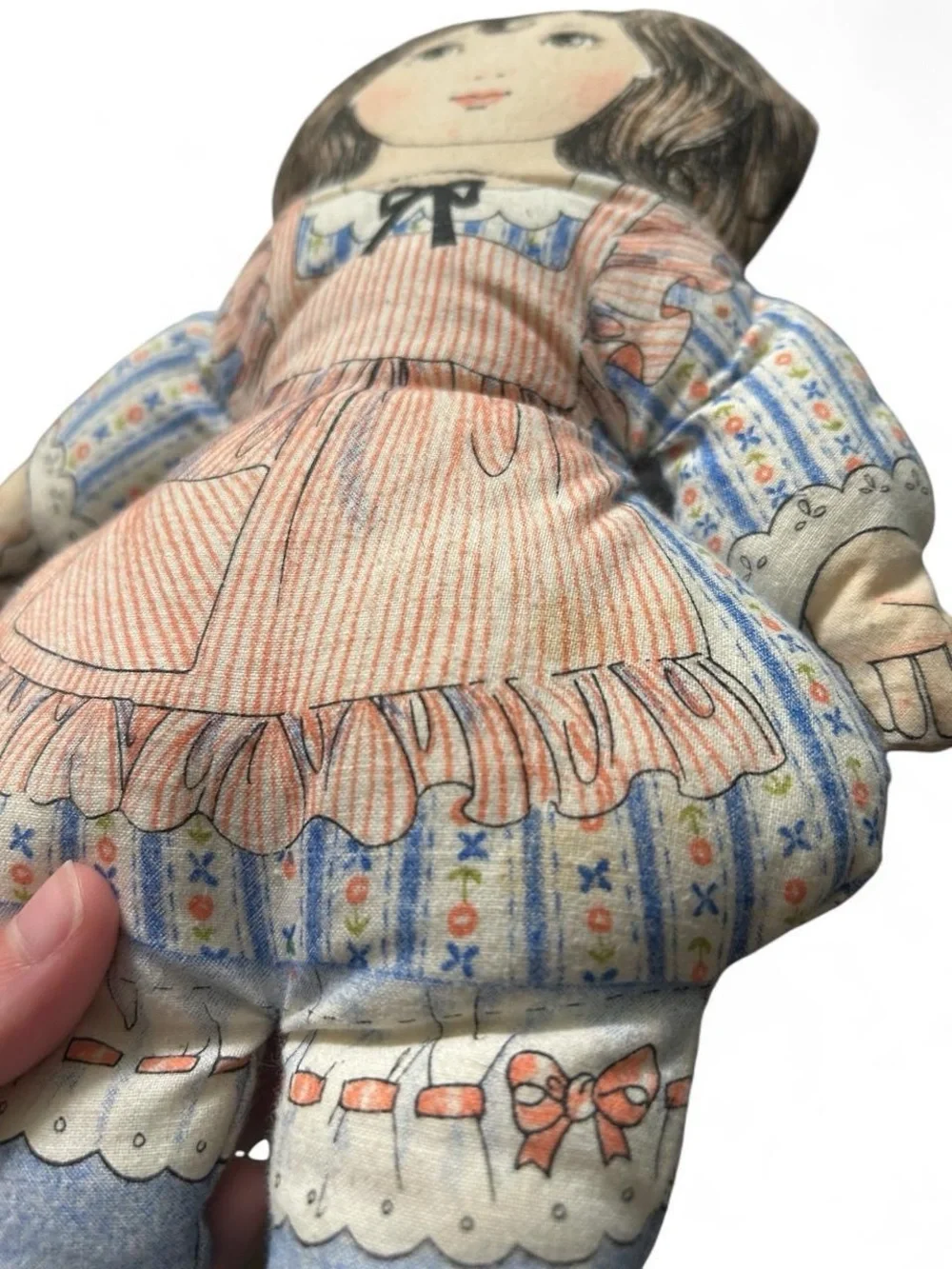 Vintage 1984 Mother Goose Reversible Mood Cloth Doll Plush Girl Toy 12
